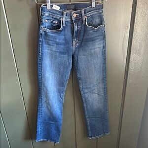 Great Condition MOTHER 24 Mid Rise Rider Ankle Jeans - Deep Blue